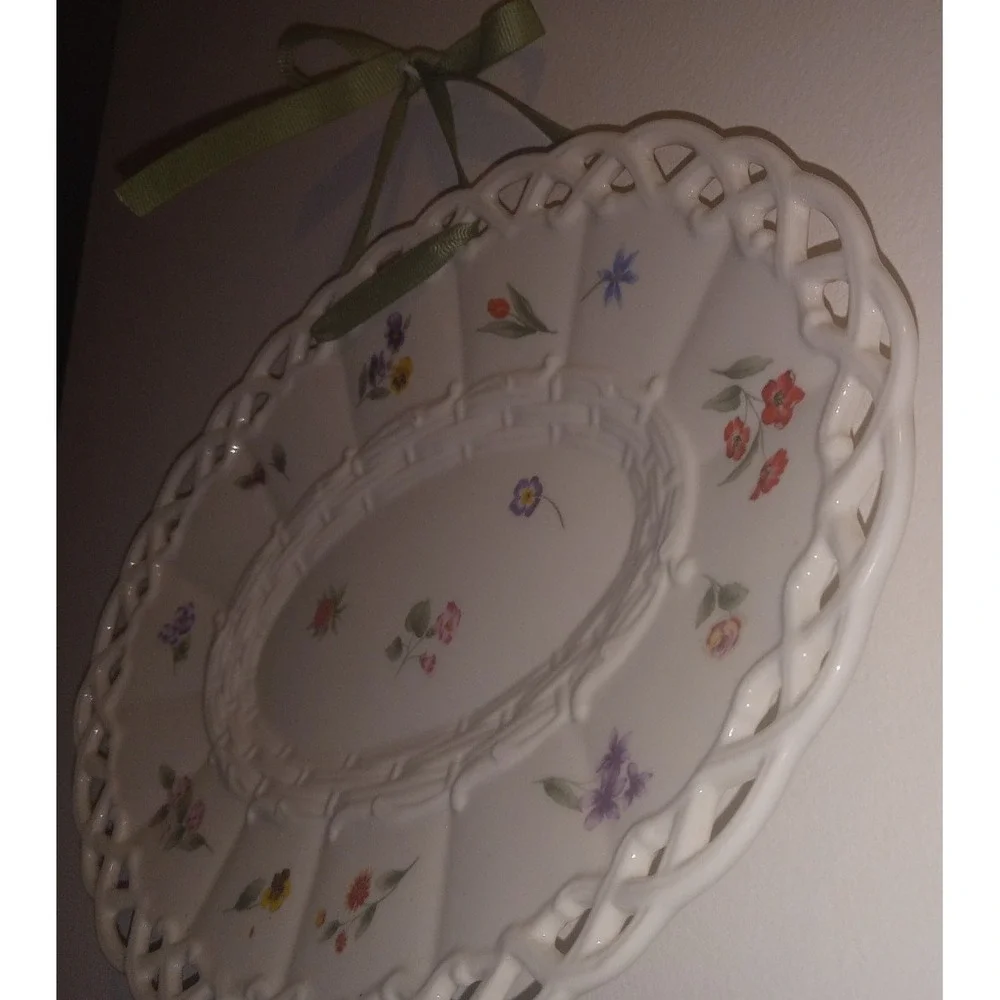 Lenox Posey Basket Vanity Serving Tray Open Weave 10